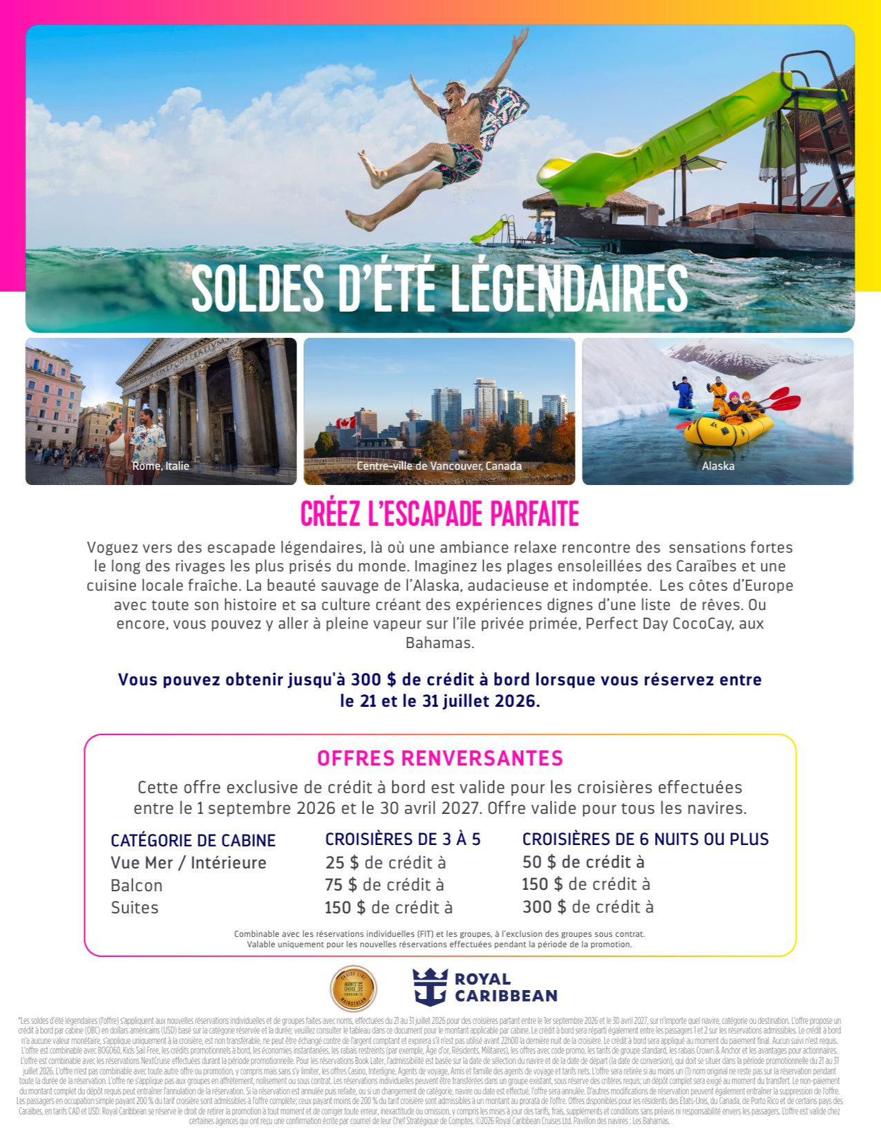 Cruise promotion Legendary summer sales with Voyages Aquaterra Donnacona
