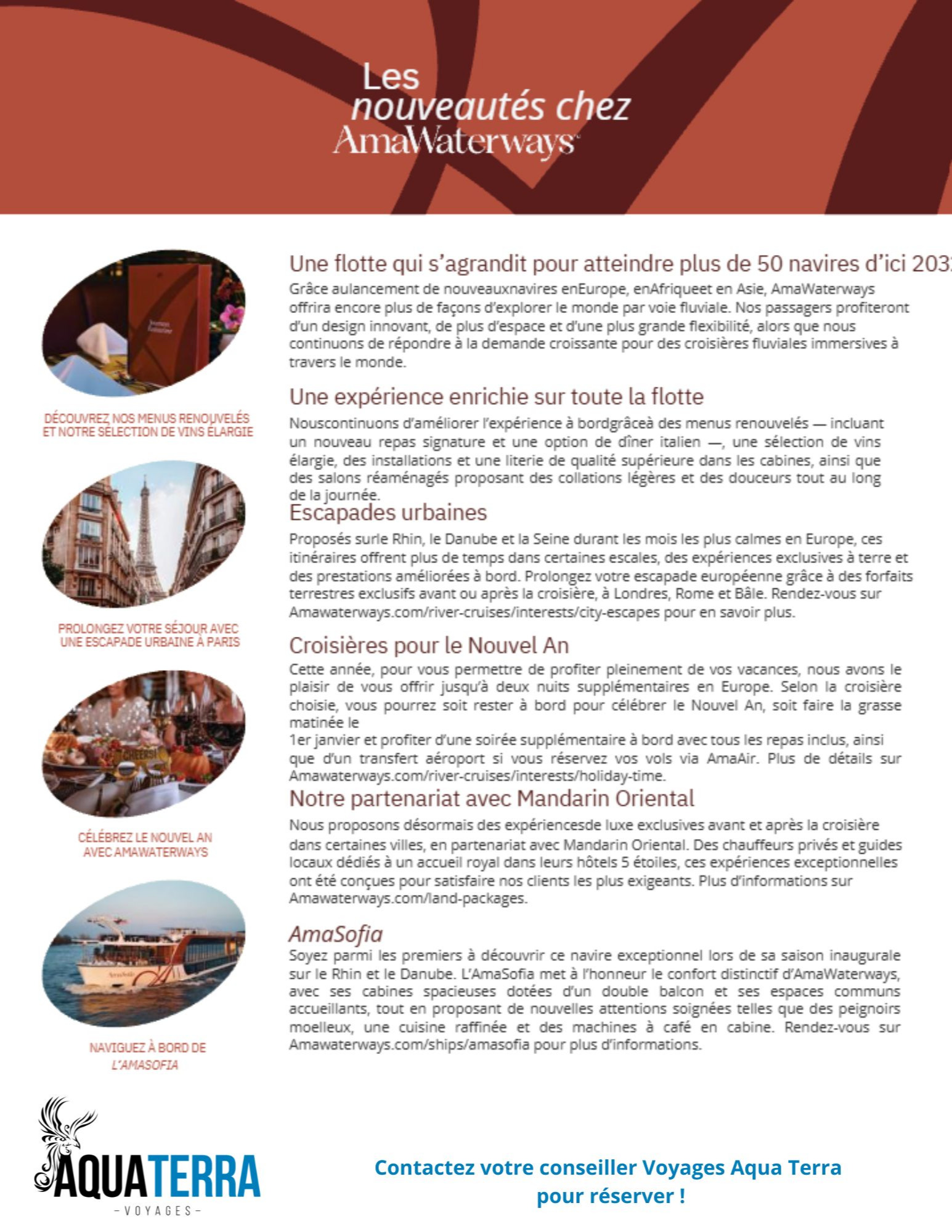 AmaWaterways news with Voyages Aqua Terra Donnacona