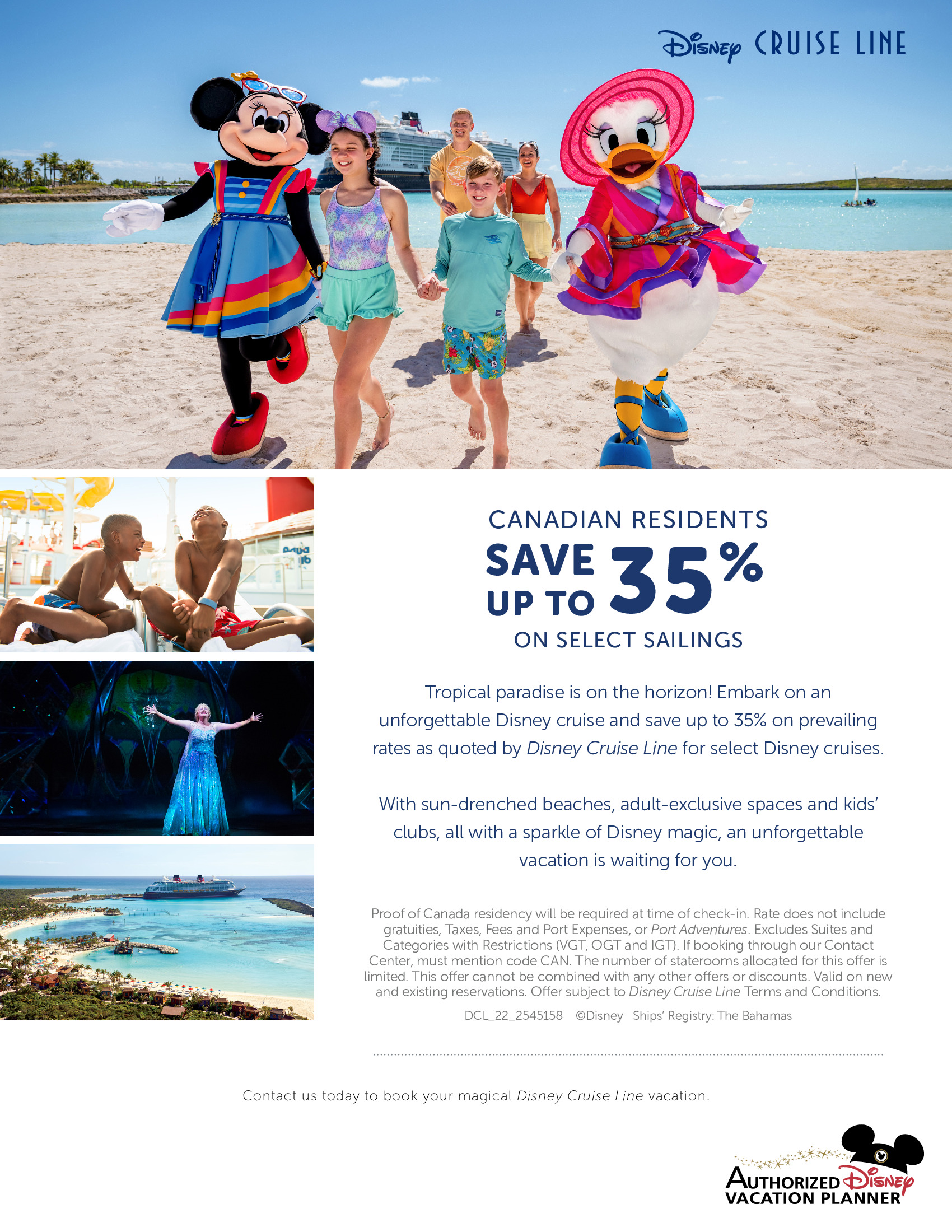 Résidents Canadiens - Économisez jusqu'à 25% sur certaines croisières Disney Cruise Line DISNEY PROMOTION Flyer SECTION-2 Flyer EN