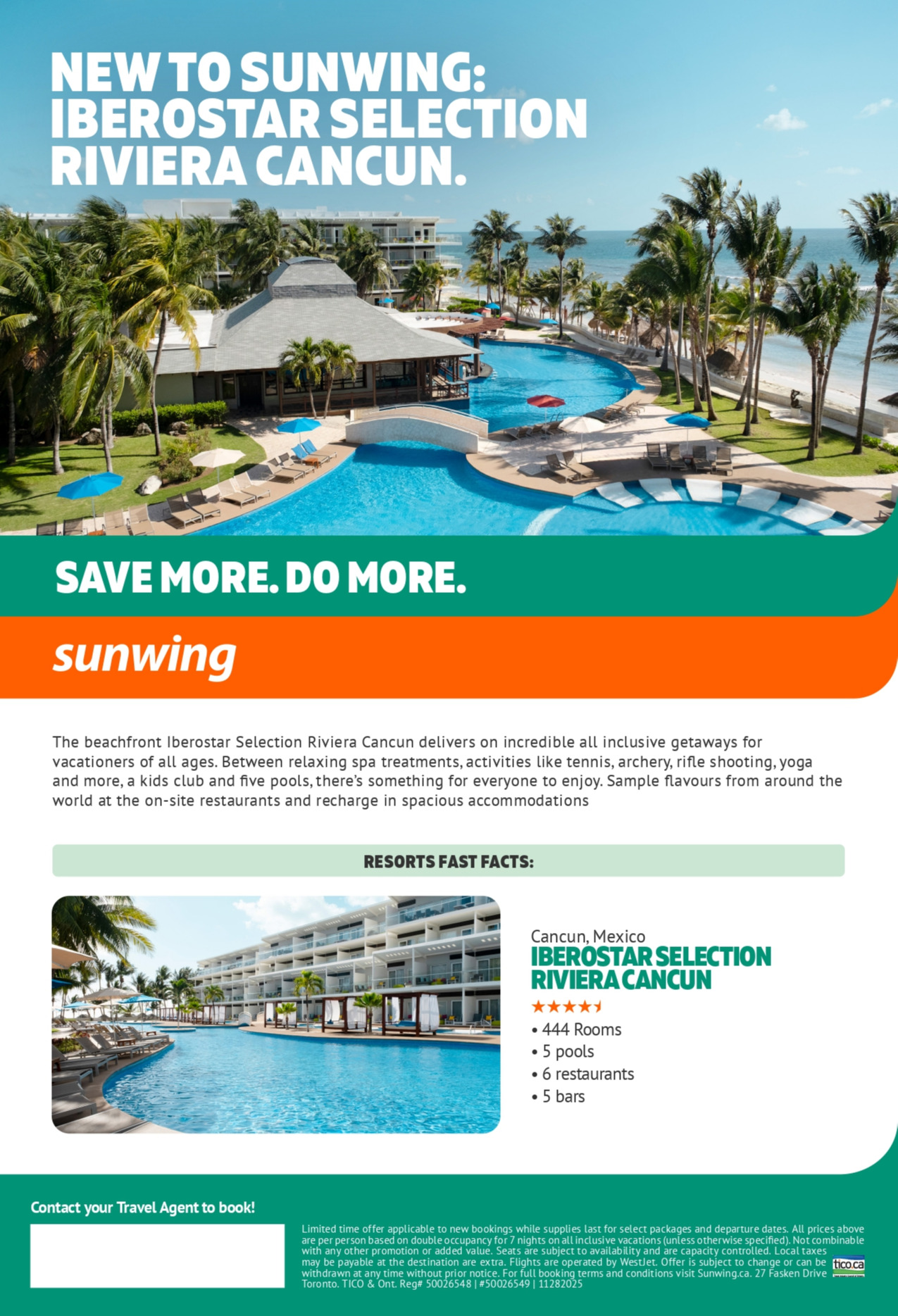 Sunwing Vacations Promotion  Iberostar Selection Riviera Cancun with Voyages Aqua Terra Donnacona